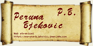 Peruna Bjeković vizit kartica